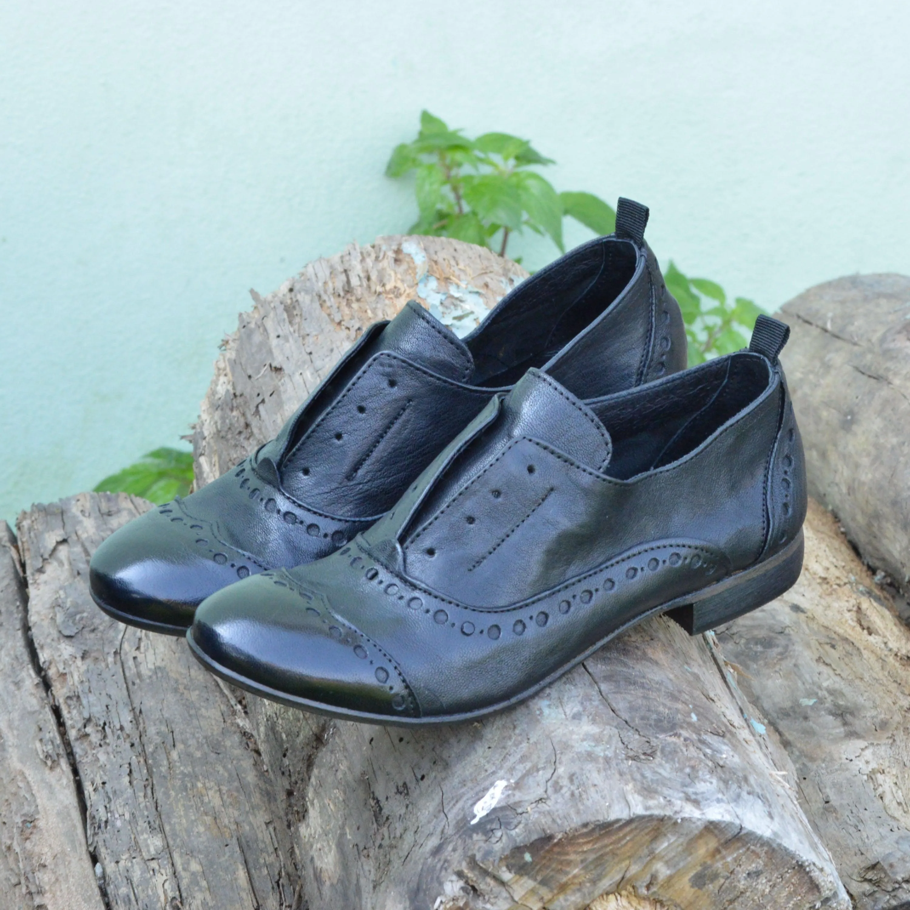 GIUSY 070 - Texas Leather SHOES BLACK