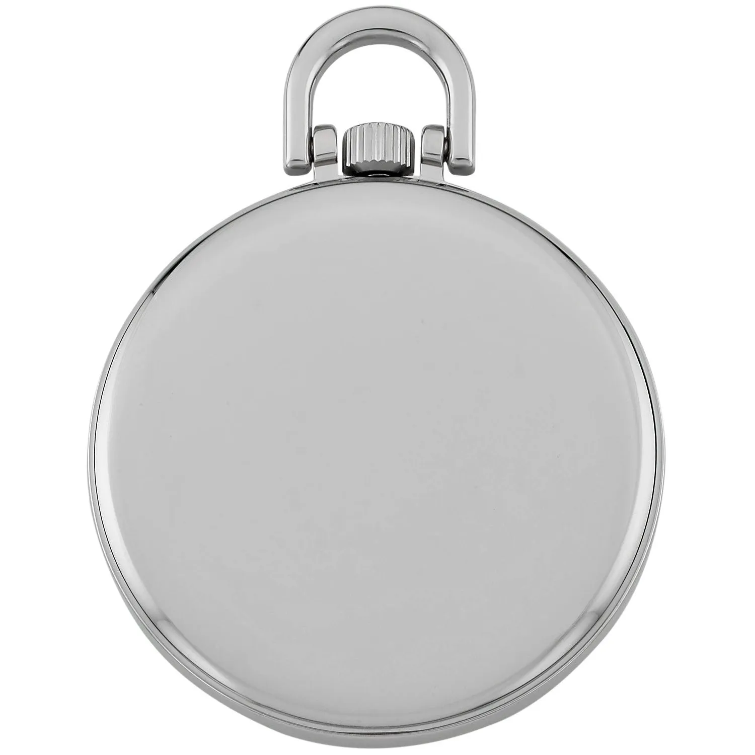 Gotham Men's Silver-Tone Ultra Thin Railroad Open Face Quartz Pocket Watch # GWC15027SG