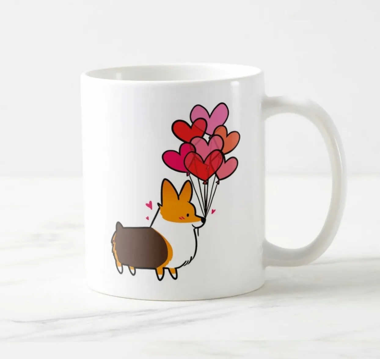 Heart Balloons Corgi Mug | 11oz / 15oz