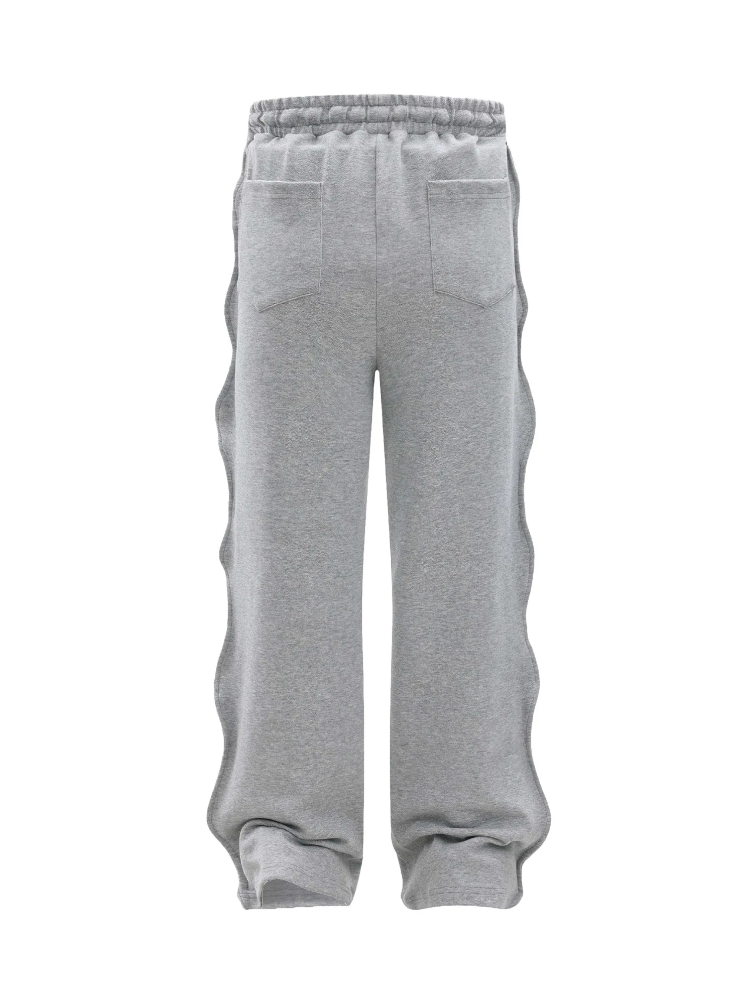 High Street Solid Color Simple Twisted Cuffed Casual Sweatpants - 2180