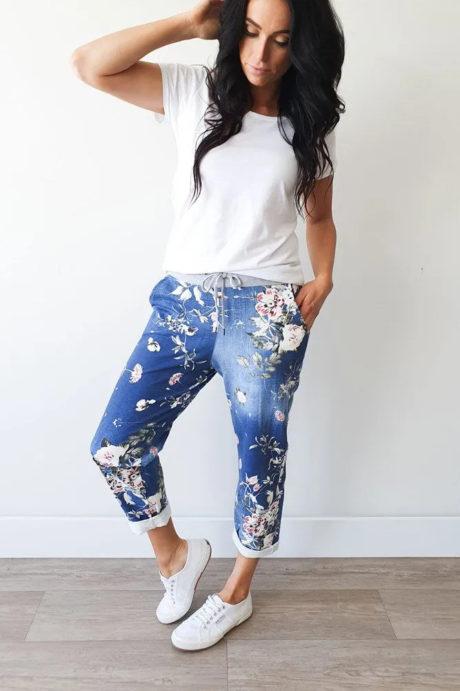 Italian Cartel Venice Floral Pant Denim