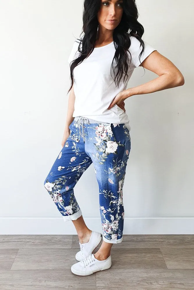 Italian Cartel Venice Floral Pant Denim