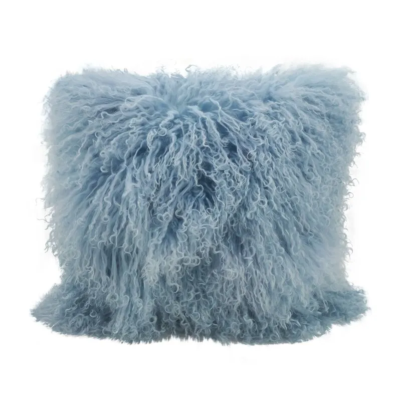 Ivia Square Lamb Fur 100% Wool Pillow Cover & Insert