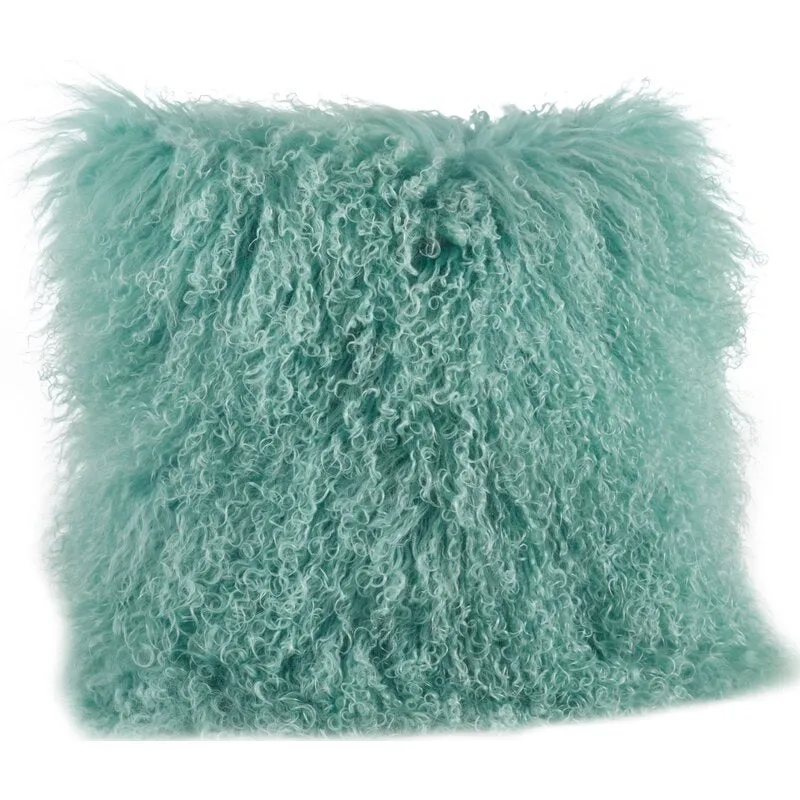 Ivia Square Lamb Fur 100% Wool Pillow Cover & Insert