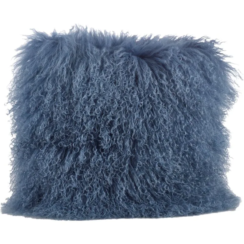 Ivia Square Lamb Fur 100% Wool Pillow Cover & Insert