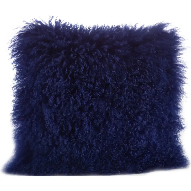 Ivia Square Lamb Fur 100% Wool Pillow Cover & Insert