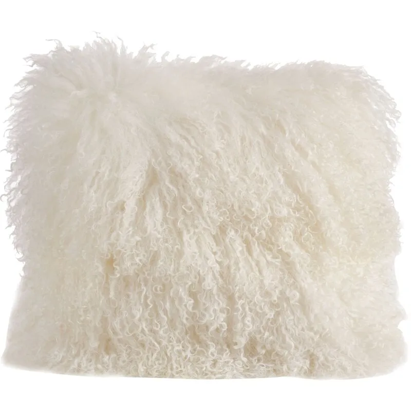 Ivia Square Lamb Fur 100% Wool Pillow Cover & Insert