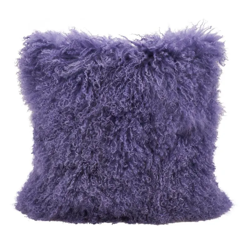 Ivia Square Lamb Fur 100% Wool Pillow Cover & Insert