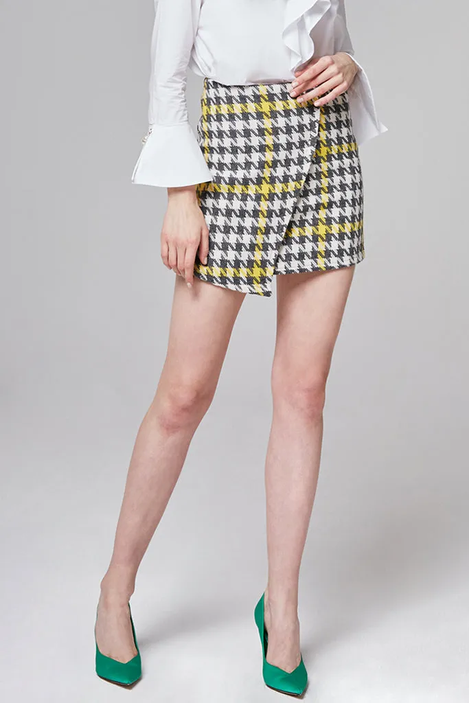 Keira Checked Wool-Blend Mini Skirt