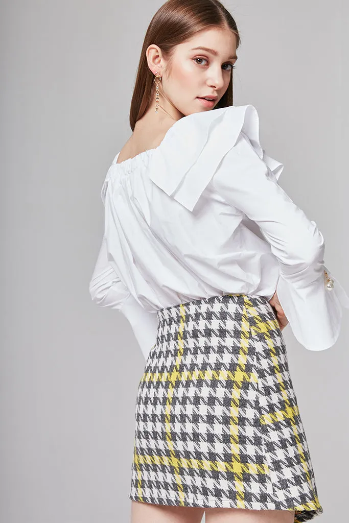 Keira Checked Wool-Blend Mini Skirt