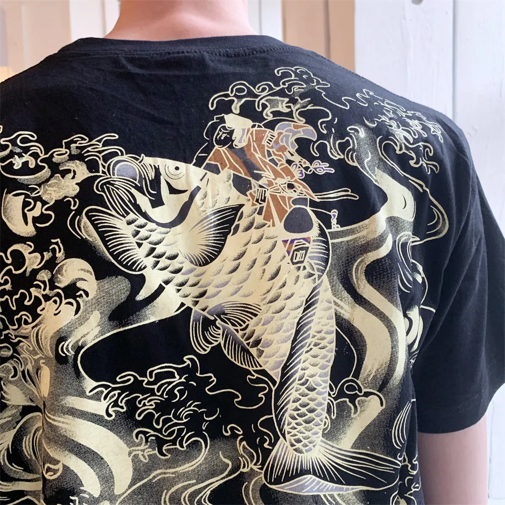 Koi Fish printed T-Shirt (Black)