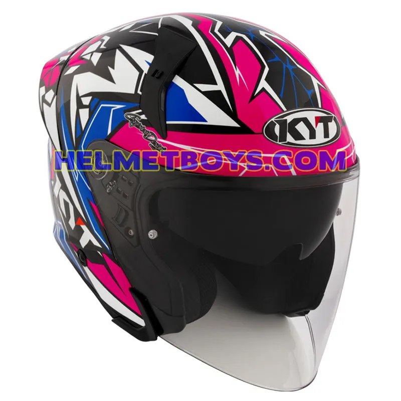 KYT TTR JET Motorcycle Sunvisor Helmet KASMA DANIEL