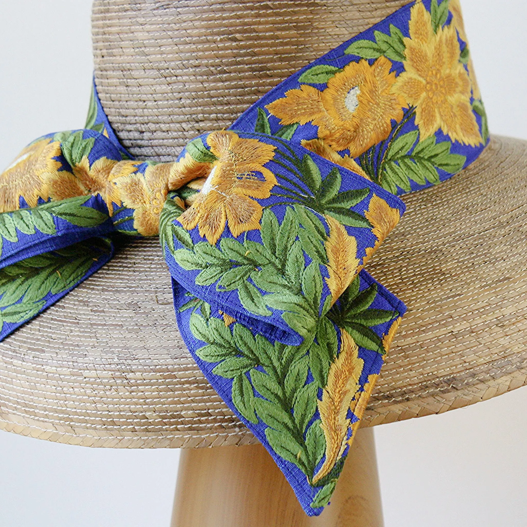 Limited Edition Audrey Sunflower Hat - French Blue Trim