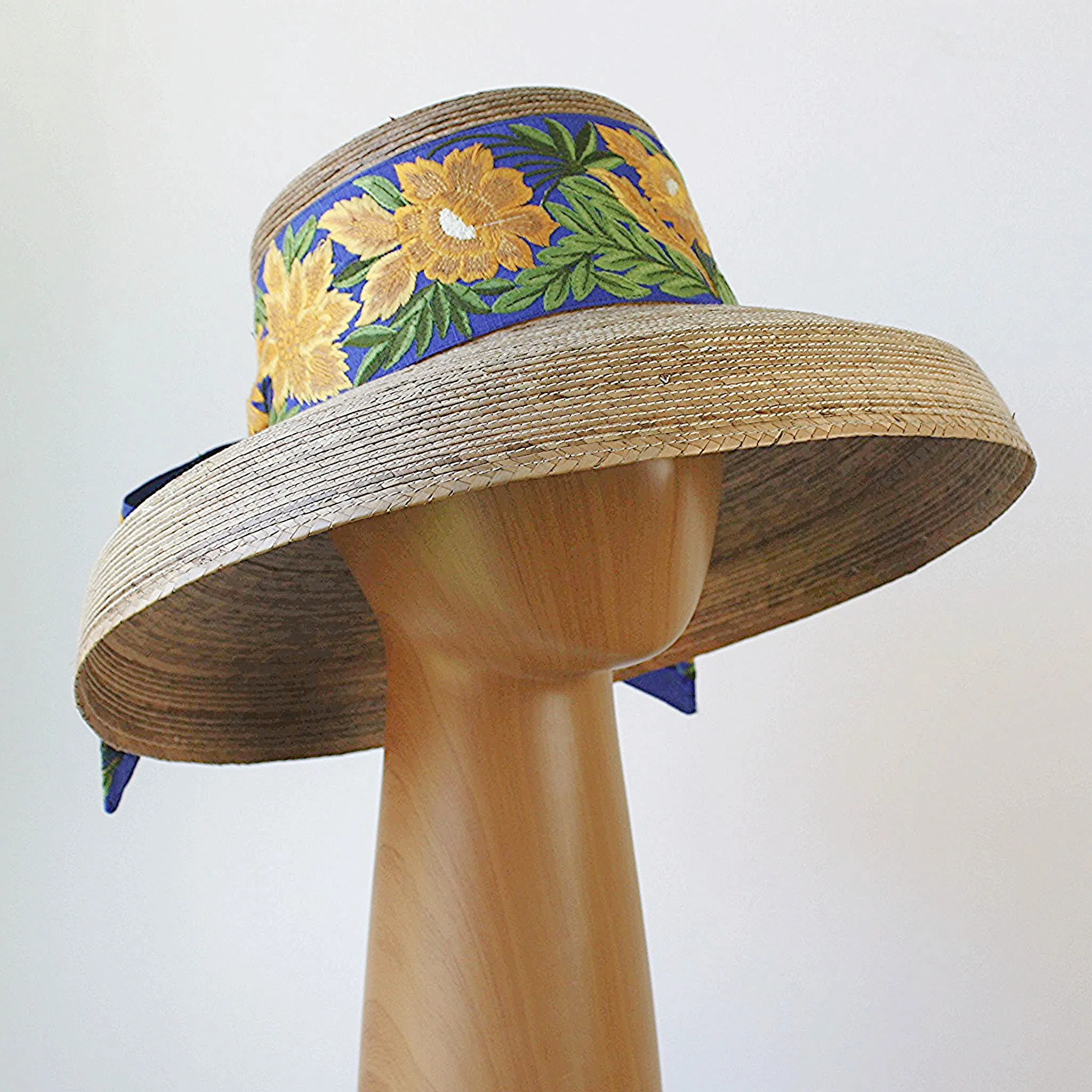 Limited Edition Audrey Sunflower Hat - French Blue Trim