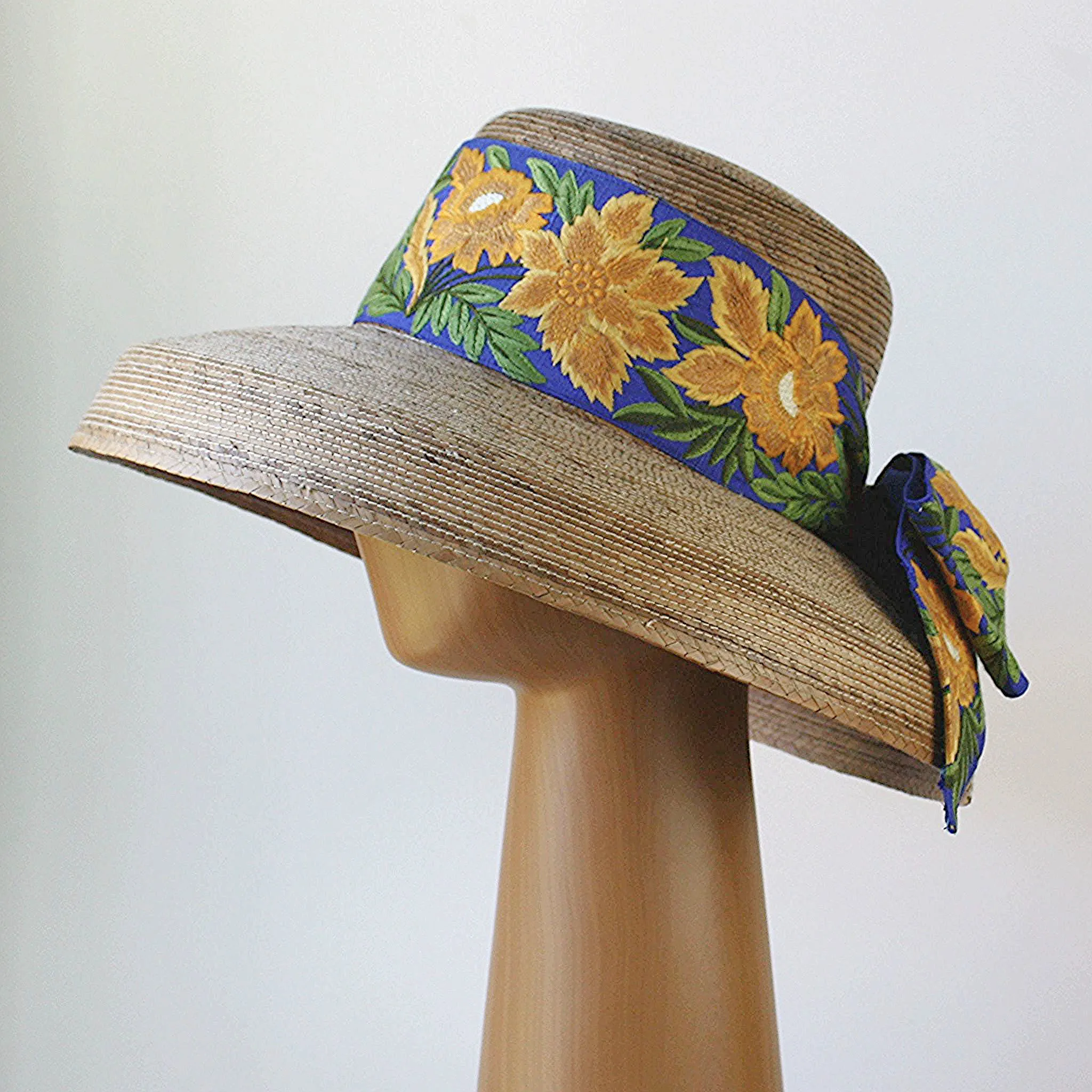 Limited Edition Audrey Sunflower Hat - French Blue Trim