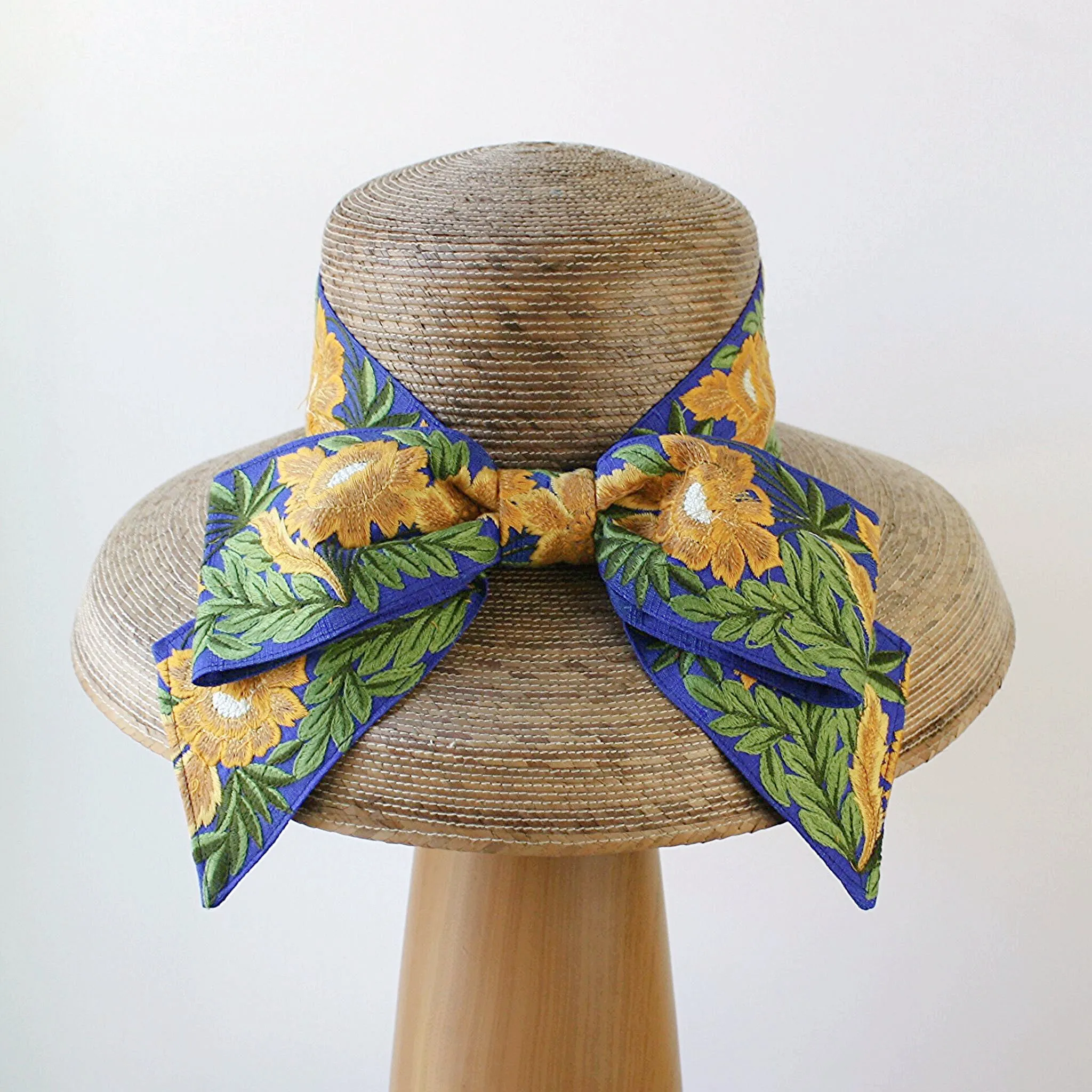 Limited Edition Audrey Sunflower Hat - French Blue Trim