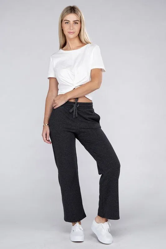 Lounge Wide Pants with Drawstrings