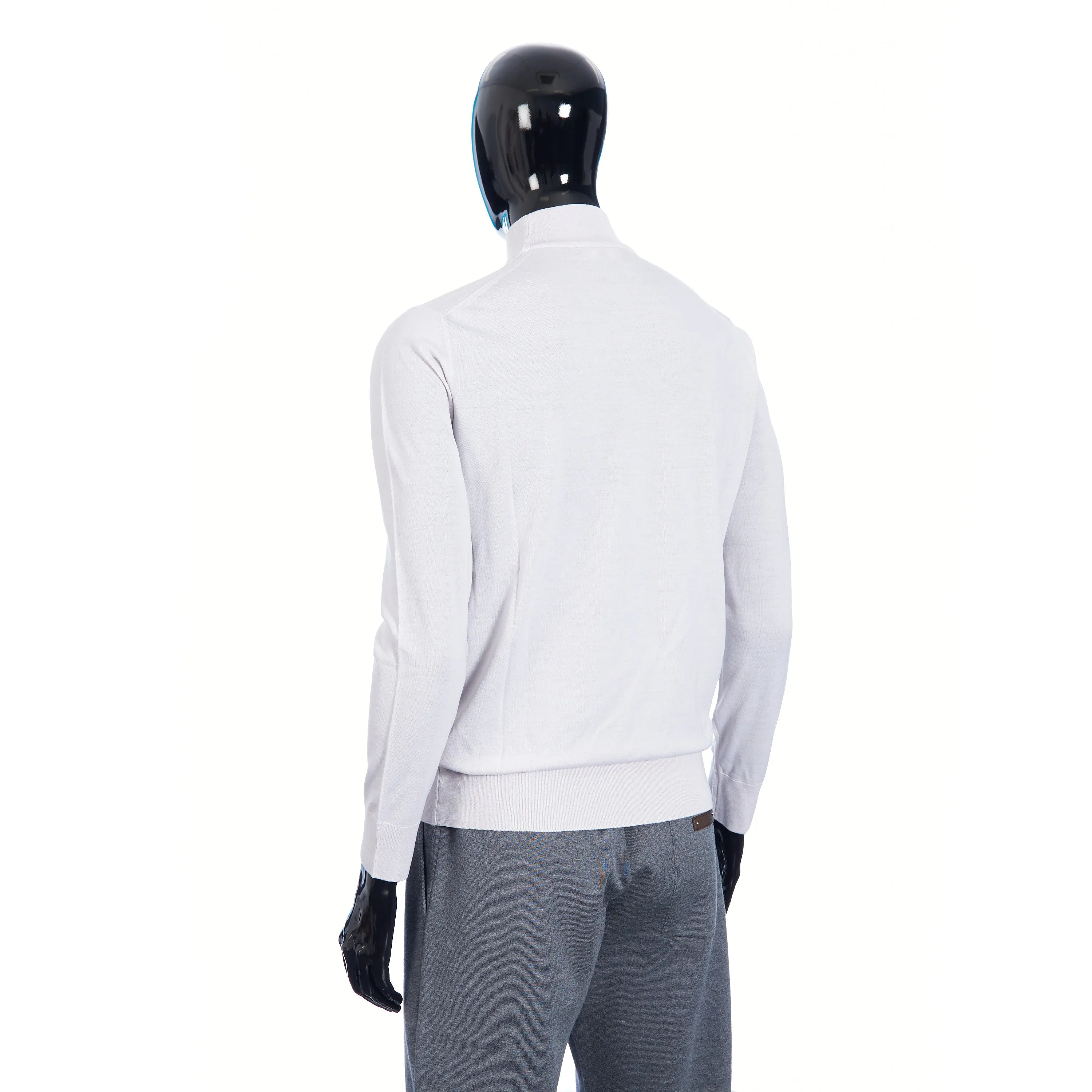 Lupetto Sweater Mock Neck In Ice White Wish Wool