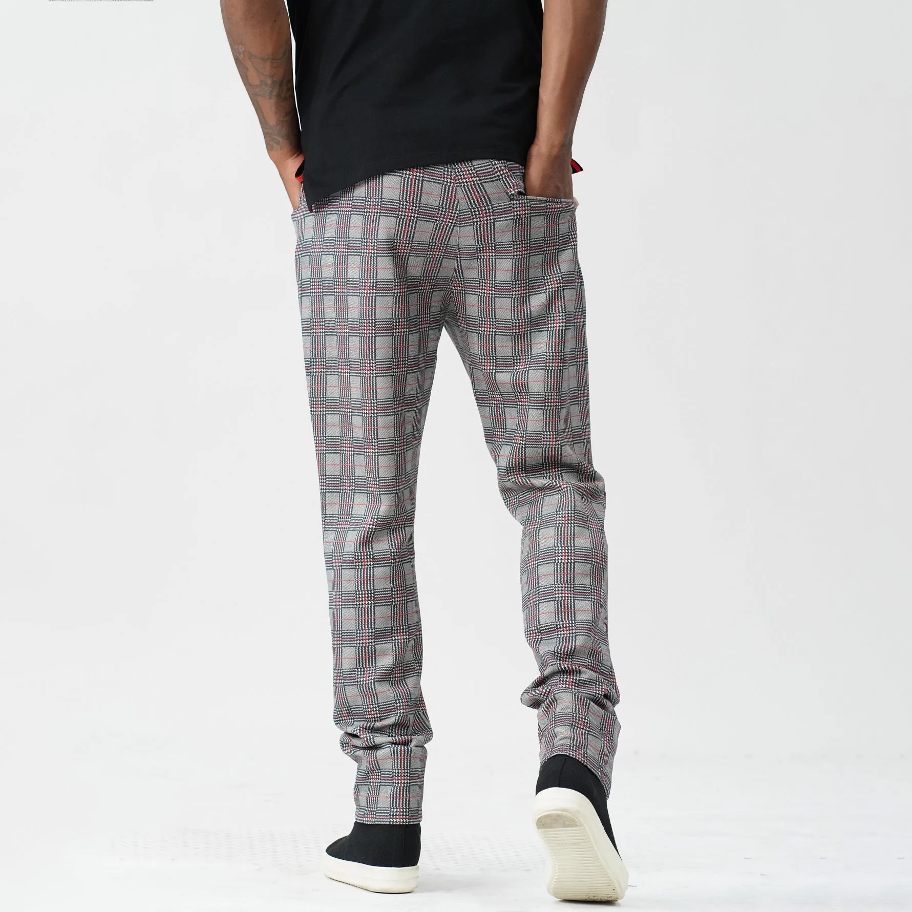 M1931 Vercelli Plaid Suede Pants - Black