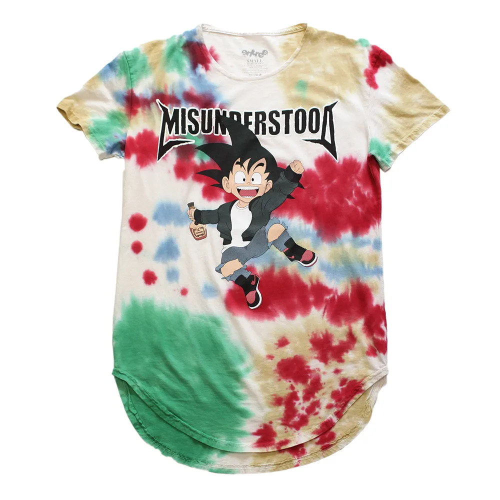 Misunderstood Goku 1990s Vintage Tie Dye Scallop Tee