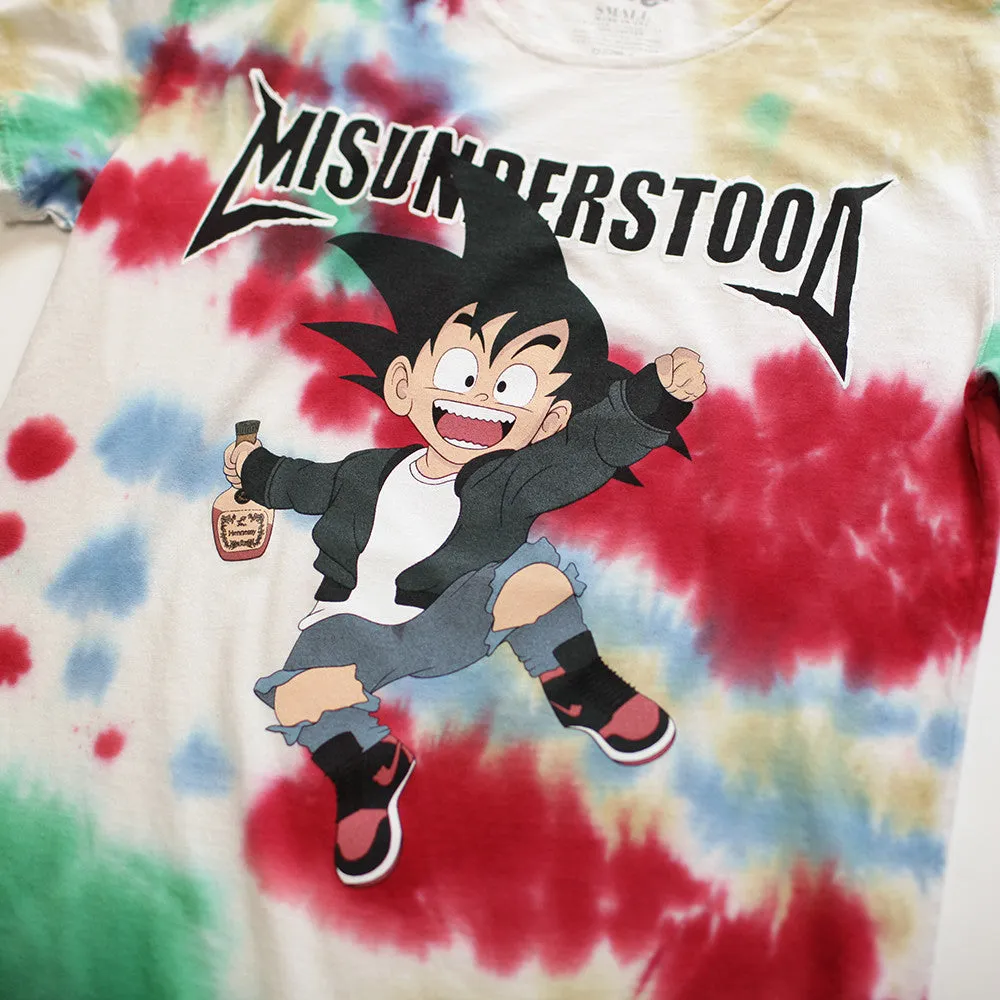 Misunderstood Goku 1990s Vintage Tie Dye Scallop Tee