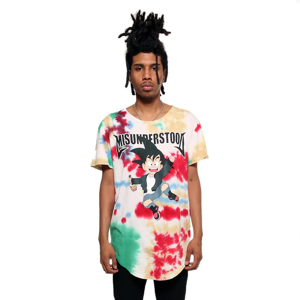 Misunderstood Goku 1990s Vintage Tie Dye Scallop Tee