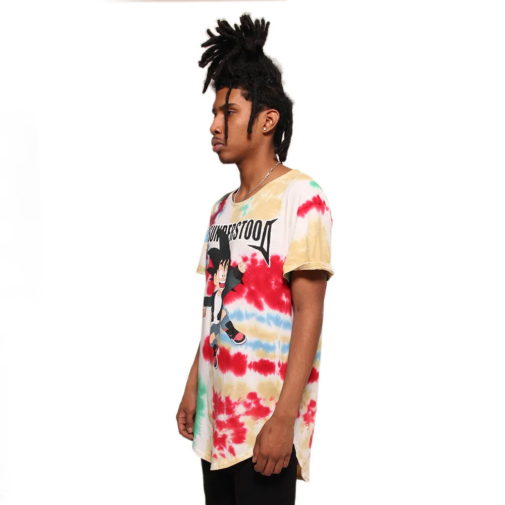 Misunderstood Goku 1990s Vintage Tie Dye Scallop Tee