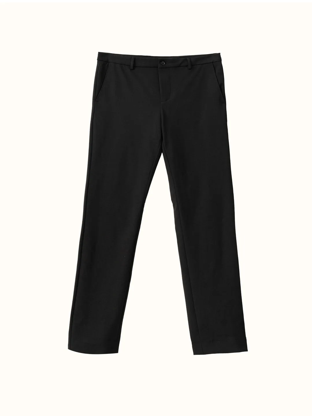 Modern Black Textured Power-Stretch Pants