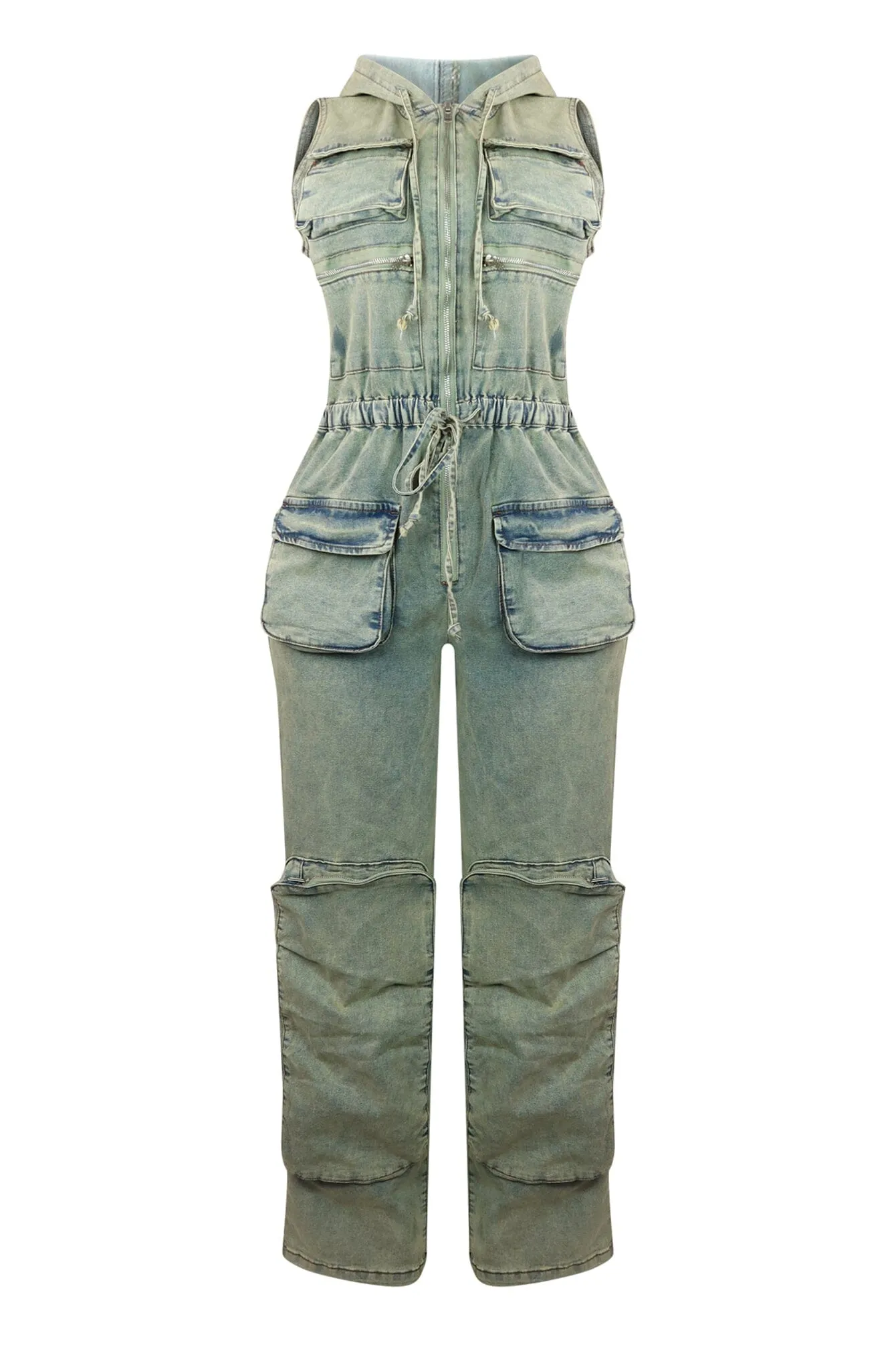 Natalie Vintage Wash Denim Jumpsuit