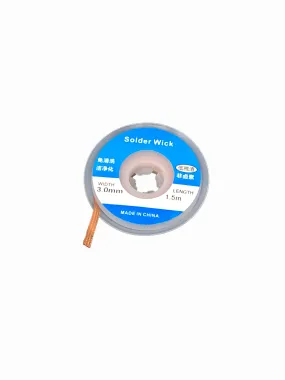 No-Clean Solder Wick, Desoldering Braid 3mm x 1.5m