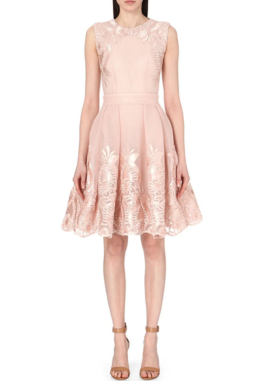 Nude Reason Embroidered Honeycomb Dress