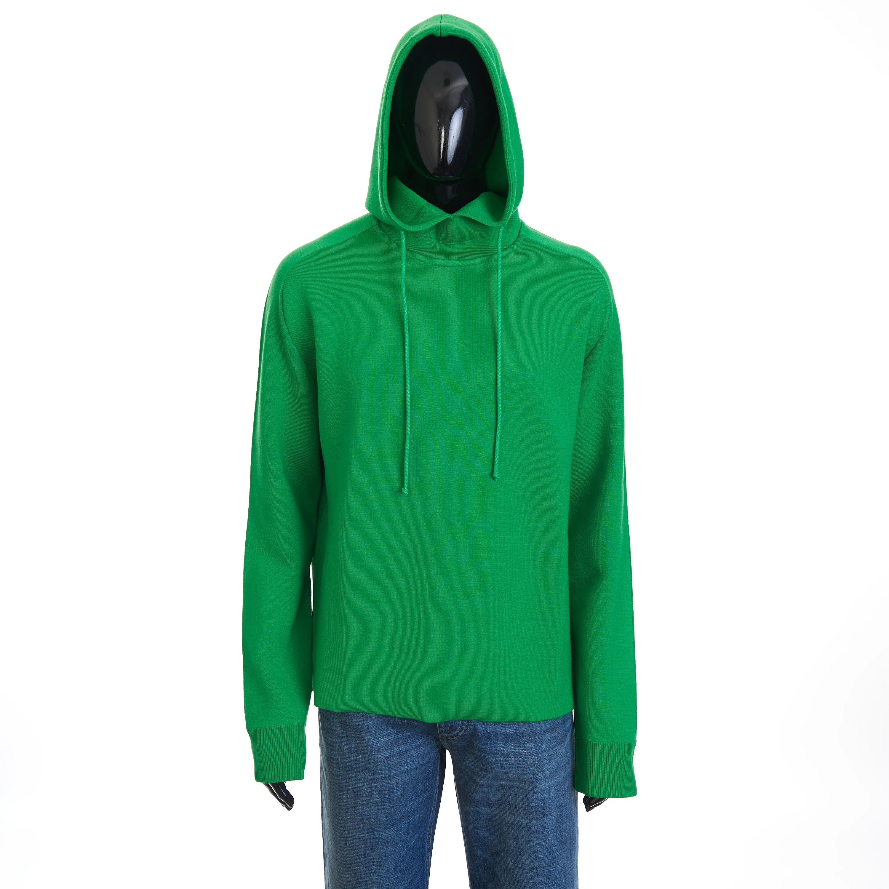 Parakeet Green Lightweight Double Merino Wool Hooded Jumper