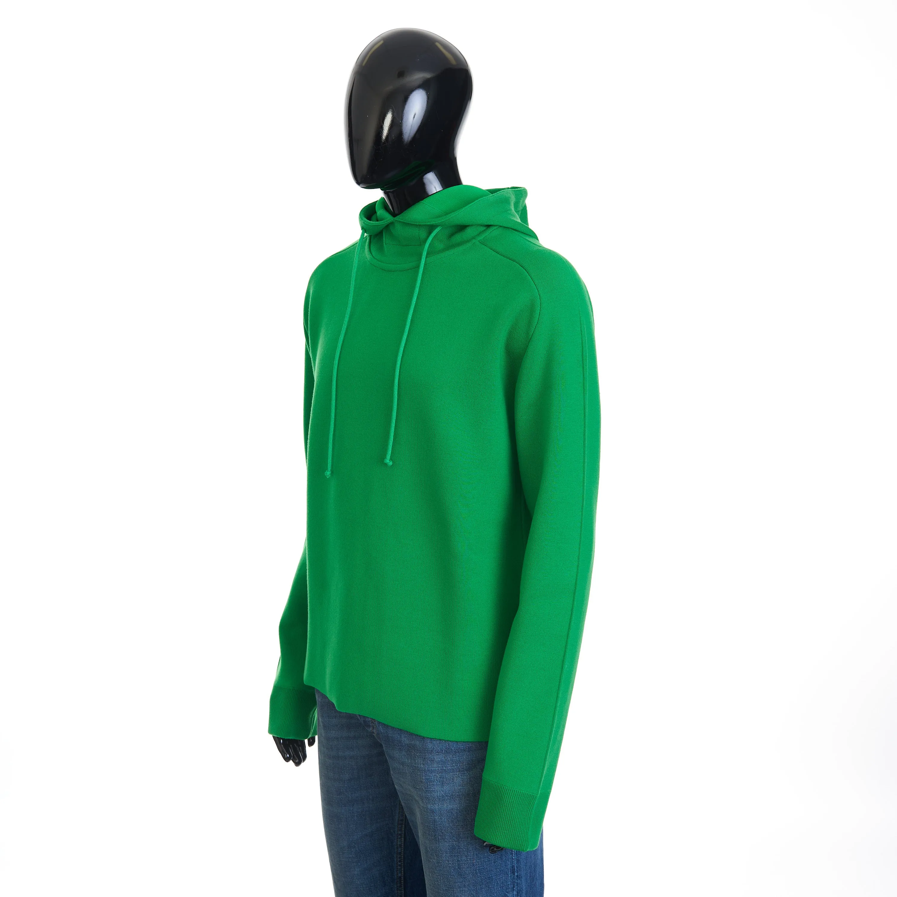 Parakeet Green Lightweight Double Merino Wool Hooded Jumper