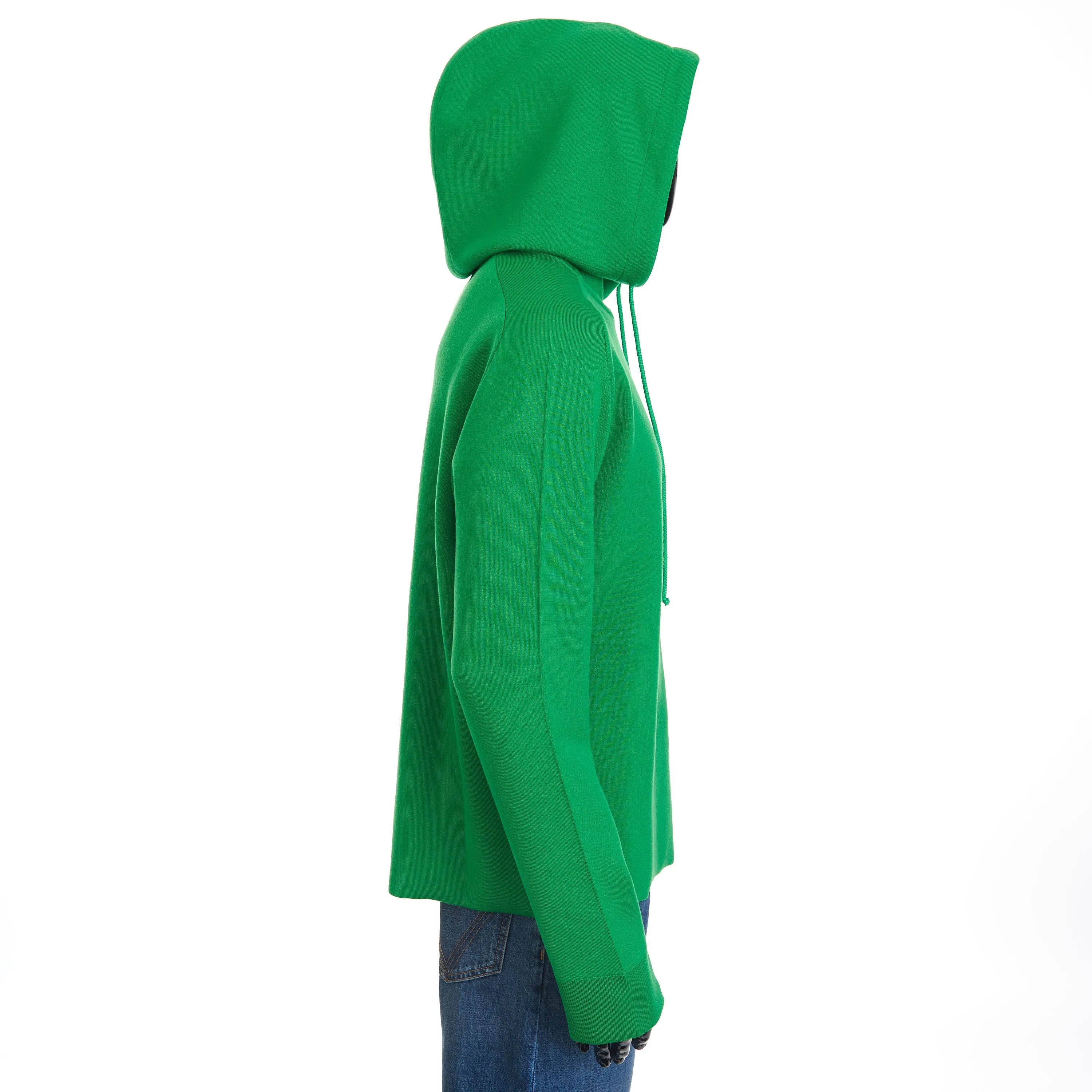 Parakeet Green Lightweight Double Merino Wool Hooded Jumper