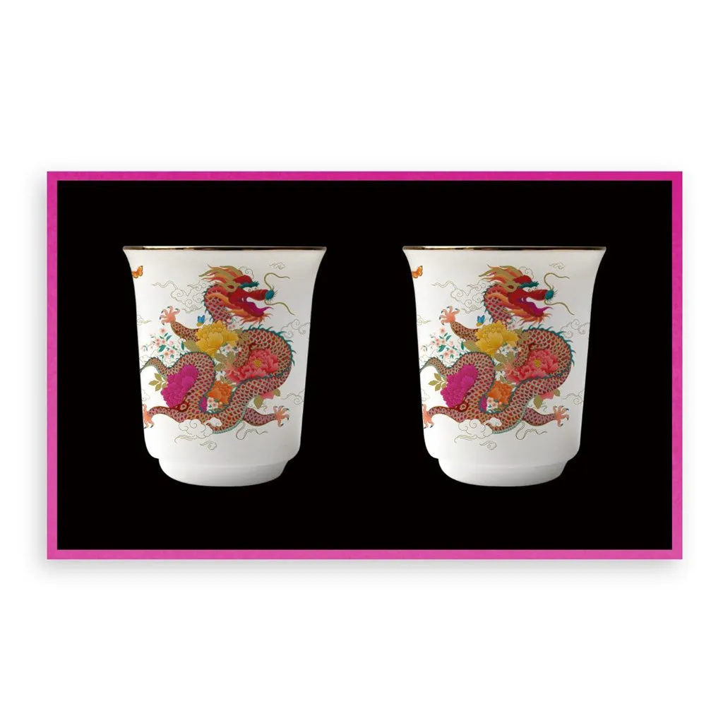 'Peony Dragon' Set of 2 Teacups