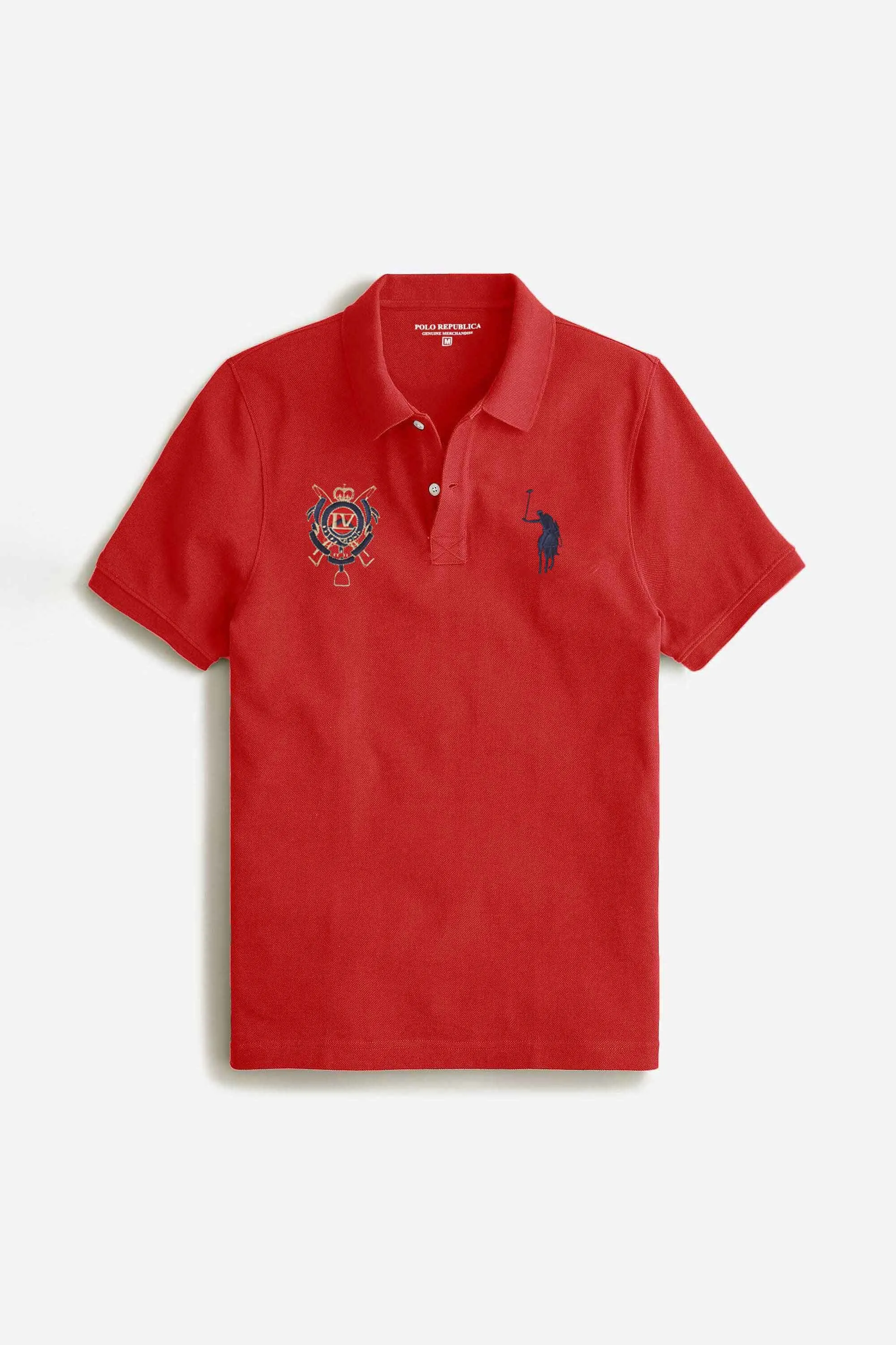 Polo Republica Men's Signature Pony And LV Crest Embroidered Polo Shirt