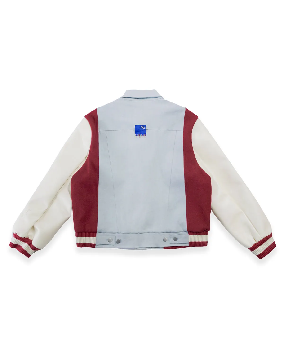 "Claridge" Letterman Jacket (Denim/Red/Cream)