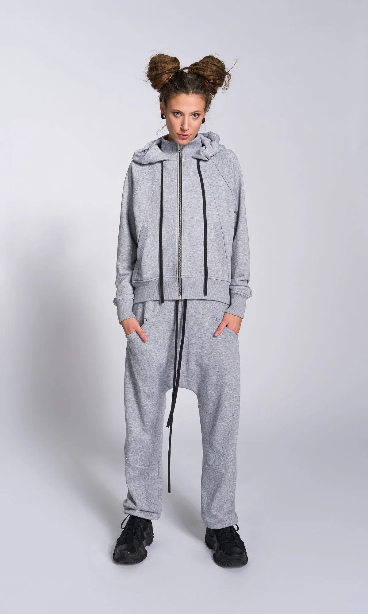 Relaxed Fit Drop Crotch Sweatpants