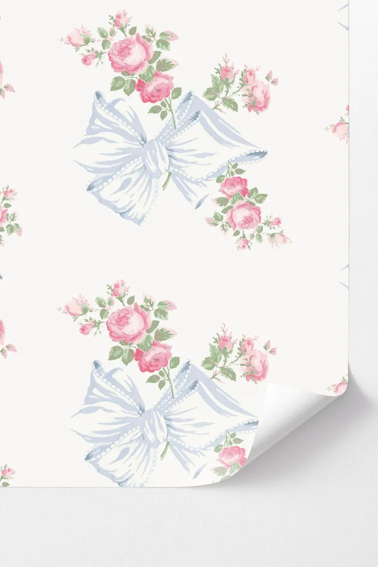 Rosa Beaux Pastel Blue Peel   Stick Wallpaper