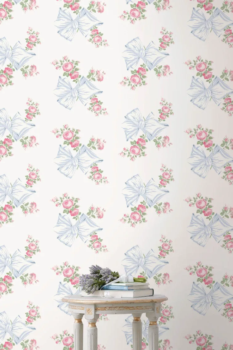 Rosa Beaux Pastel Blue Peel   Stick Wallpaper