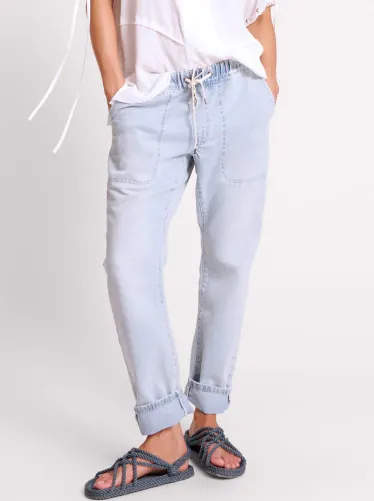 Shabbies Drawstring Boyfriend Jeans