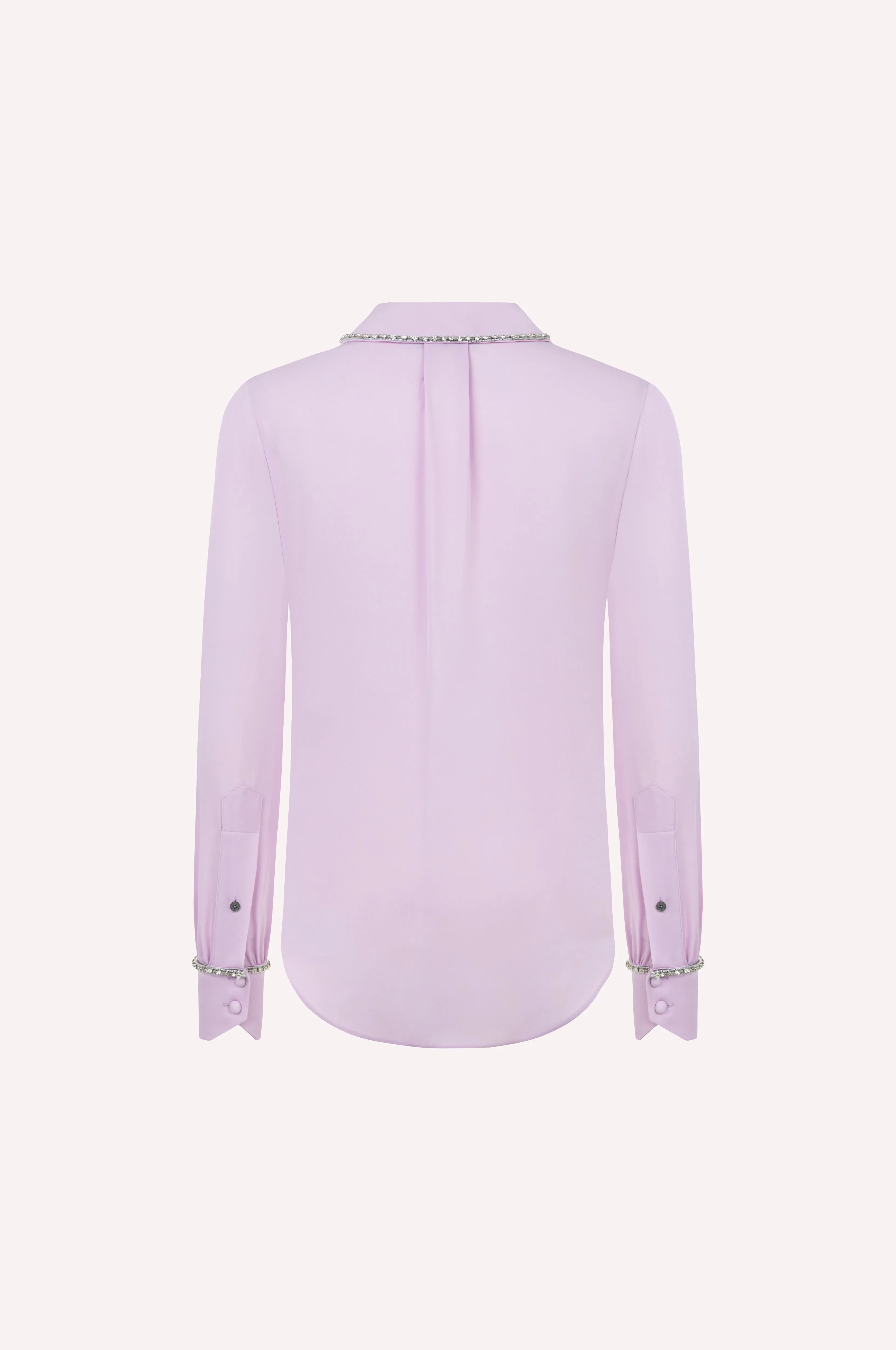 Silk Blouse with Embellished Collar