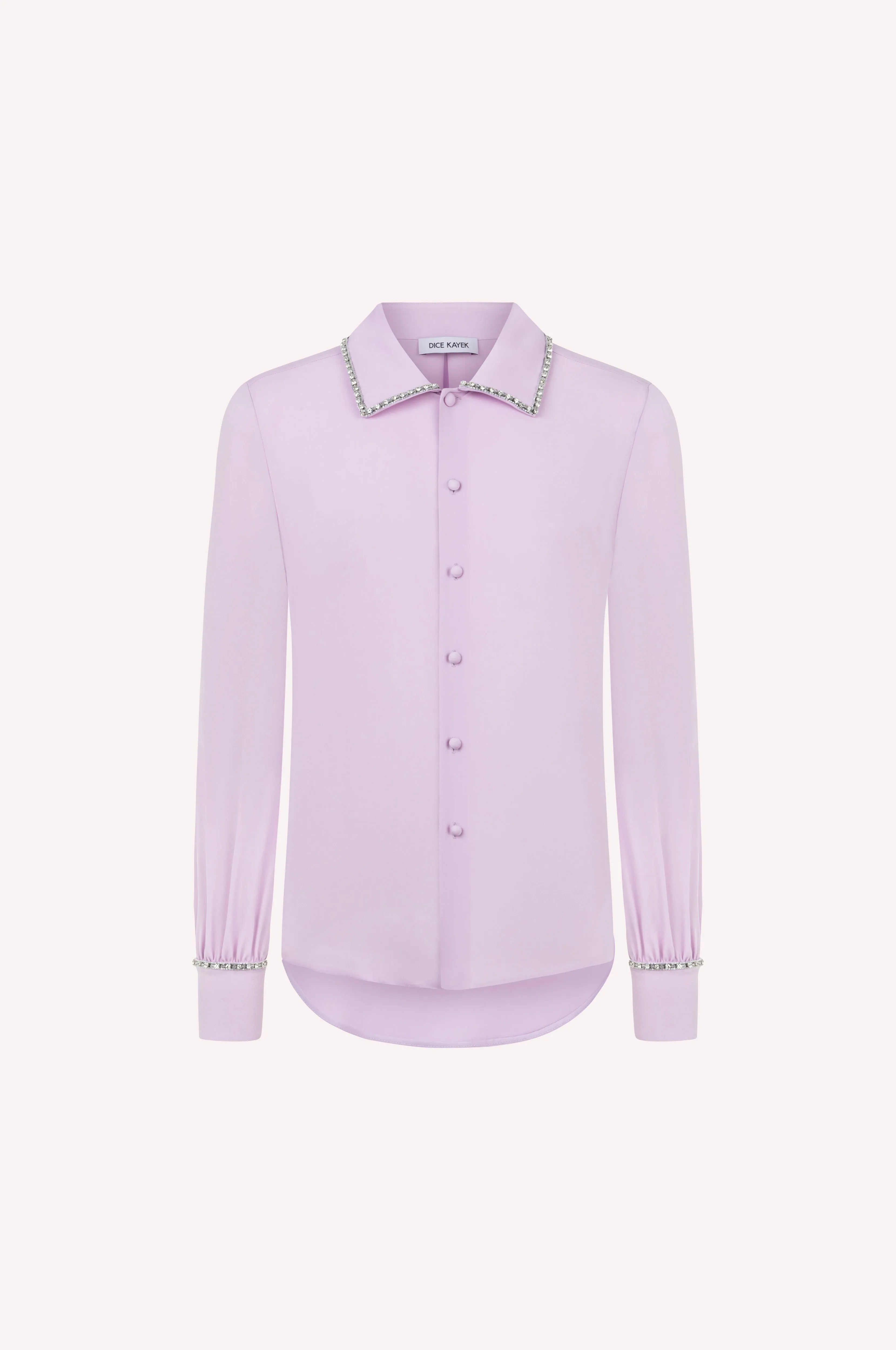 Silk Blouse with Embellished Collar