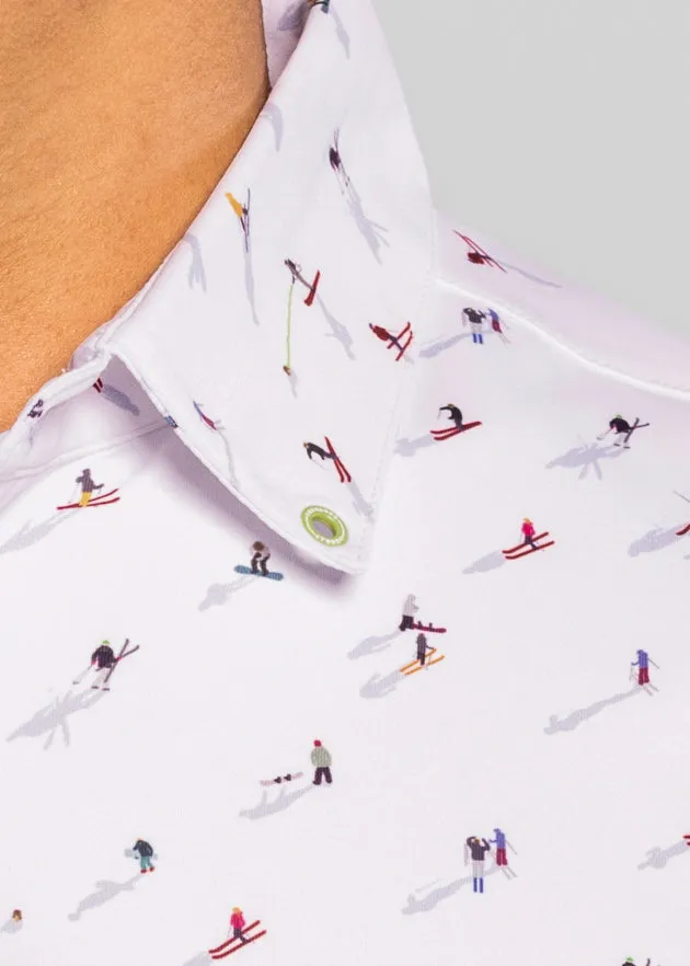 Skiing Around Men's Polo | White/Multi