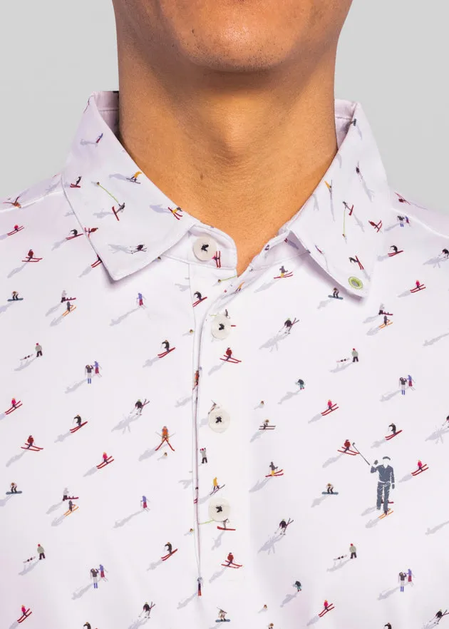 Skiing Around Men's Polo | White/Multi