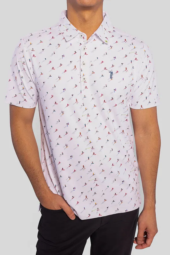 Skiing Around Men's Polo | White/Multi