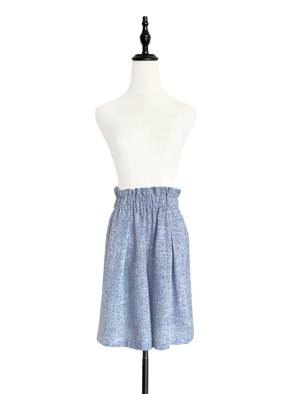 Surprise Sale! Cornflower Blue Paperbag Waist Wide-leg Shorts