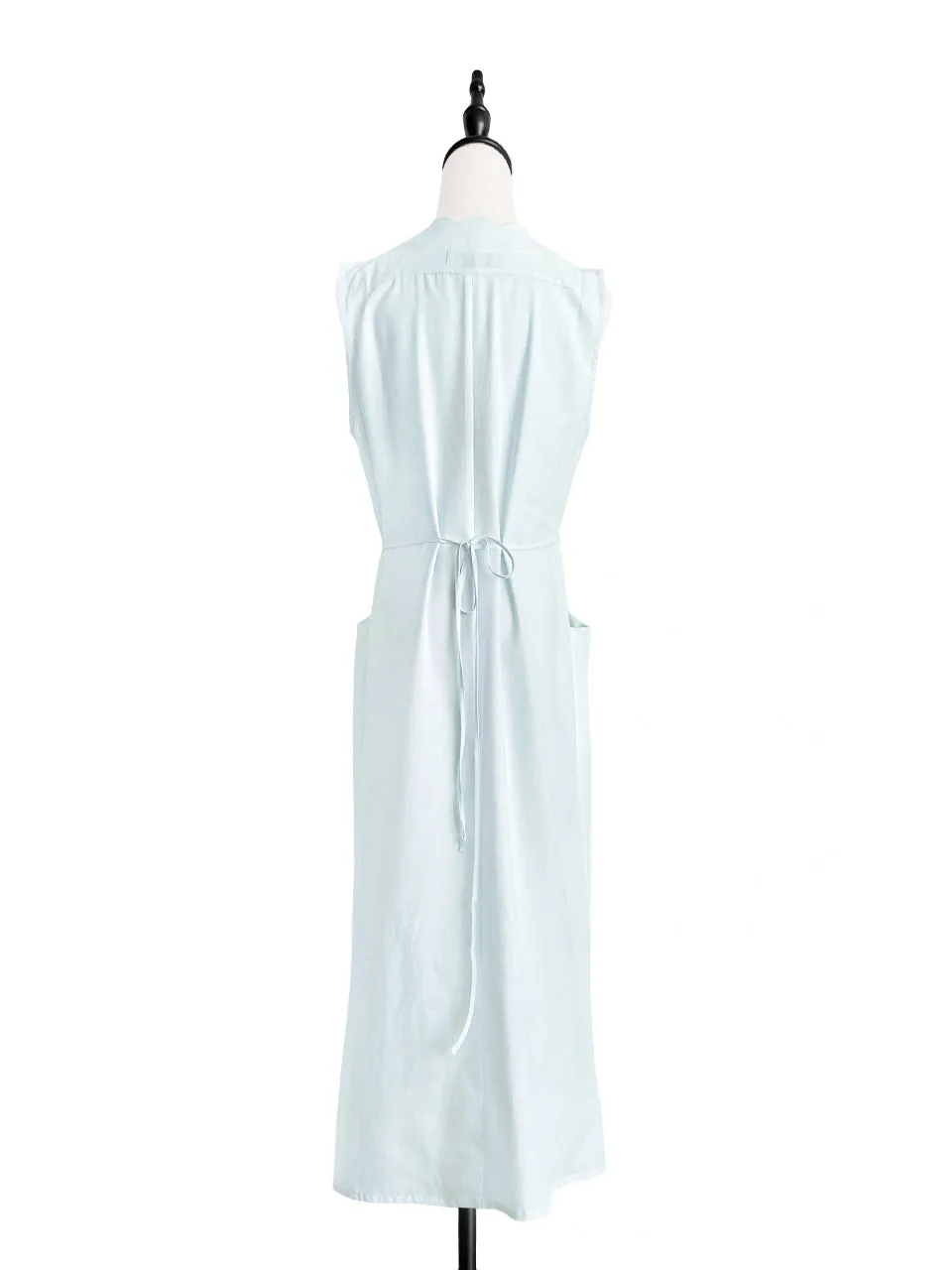 Surprise Sale! Pale Blue Scallop Detail Tie Waist Maxi Dress