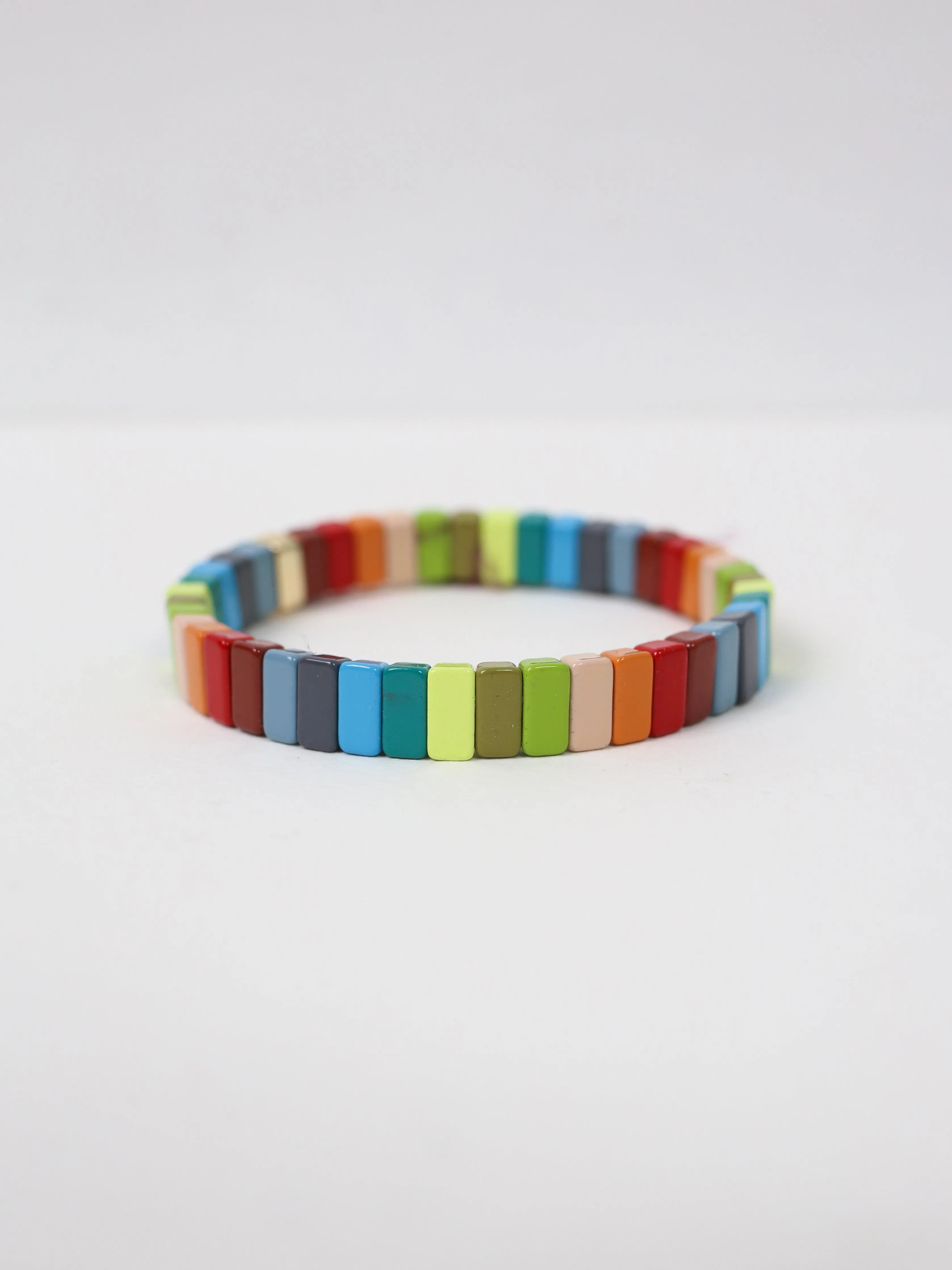 Thin Multi Color Half Square Bracelet