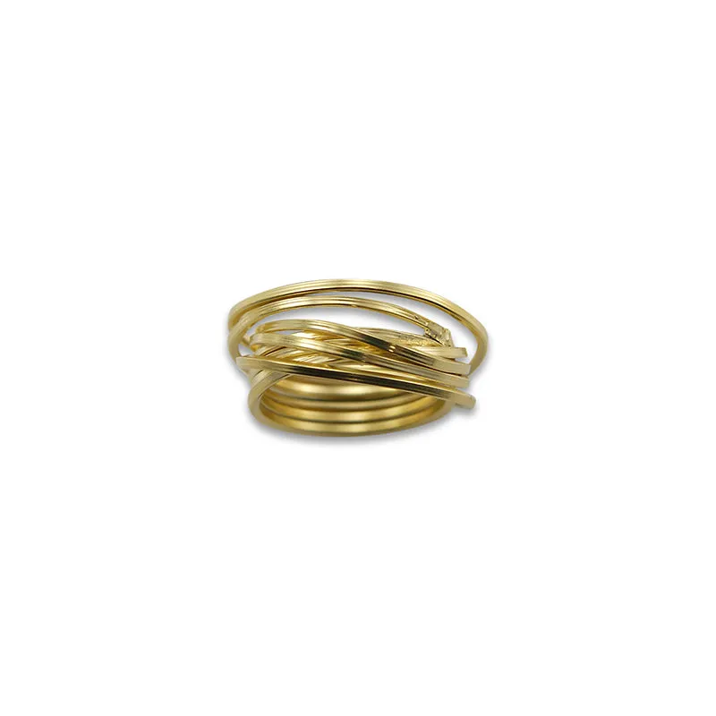 Thin Multi-line Gold Sterling Sliver Ring